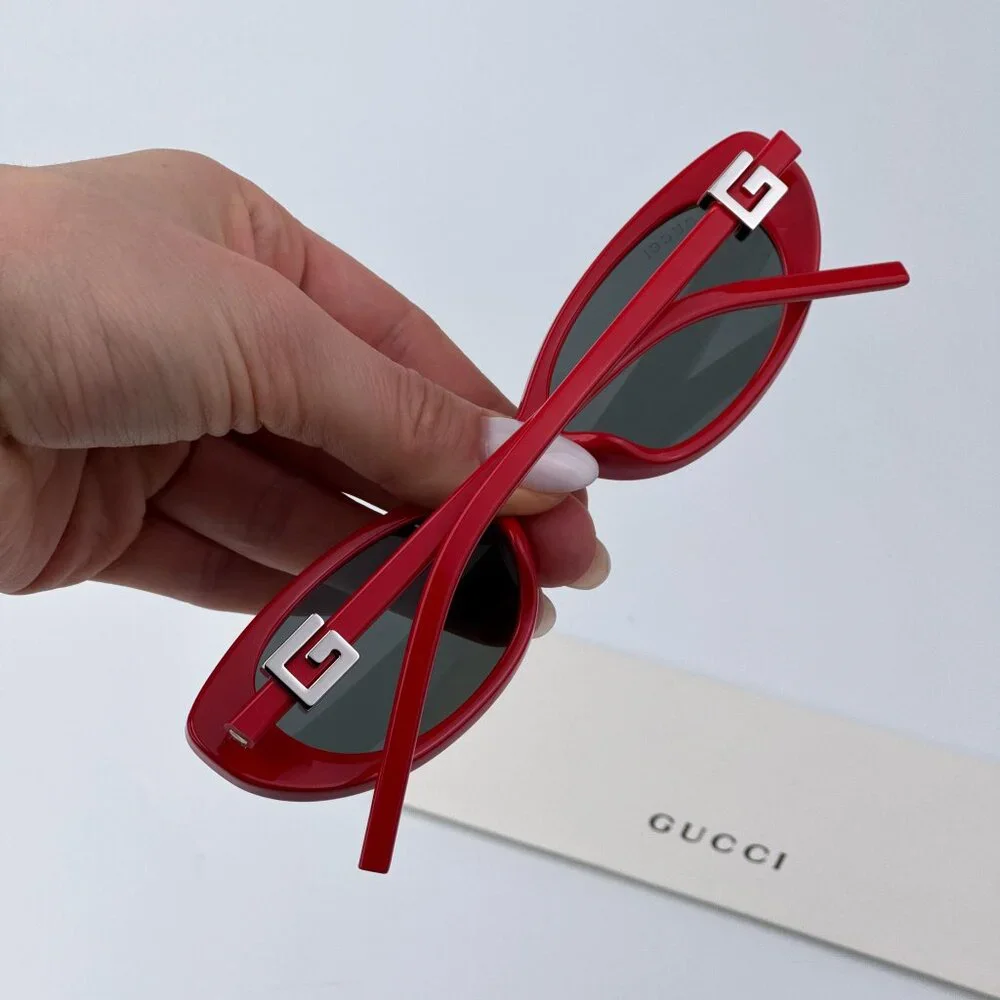 Gucci GG1680S 005 Men BRAND NEW Sunglasses Red Grey Cat Eye